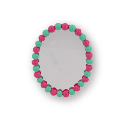 House Vitamin Mirror oval bubbles neon pink/mint- 29x22.5cm