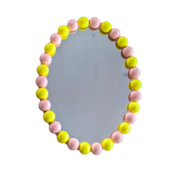 House Vitamin Mirror oval bubbles -light pink/yellow- 29x22.5cm