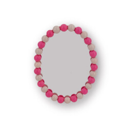 House Vitamin Mirror oval bubbles light/neon pink 29x22.5cm