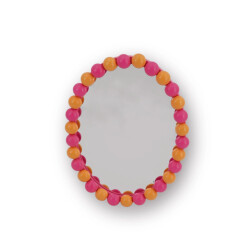 House Vitamin Mirror oval bubbles neon pink/orange- 29x22.5cm