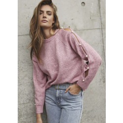 Co'Couture Rowancc pearl sleeve knit trui