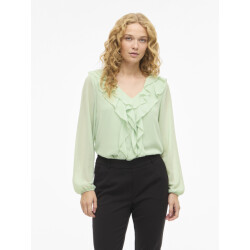 Vila Viane l/s v-neck frill top noos