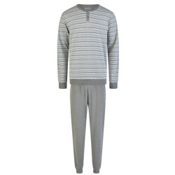 Phil & Co Heren winter pyjama set lang interlock gestreept