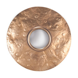 Signature Ronde wandspiegel van verguld metaal 97 cm lunaire