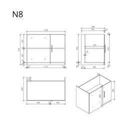 Wasophoogte Keukenkast module n8 pure