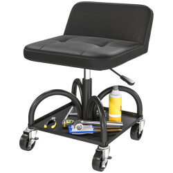 4goodz Werkplaatskruk op wielen met opbergruimte tot 135 kg belastbaar -