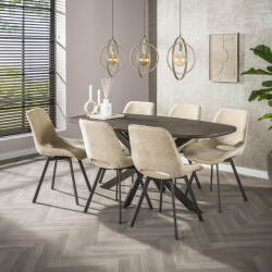 Hoyz eettafel bronvik deens ovaal 180cm brons liquid metal