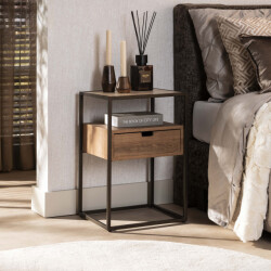 Hoyz nachtkastje cassetto 1 lade keramiek travertin