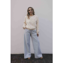 Looxs Revolution Lxs striped denim wide leg bleach blue voor dames in de kleur