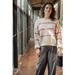 Looxs Revolution Lxs gebreide trui pink stripe voor dames in de kleur