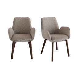 Signature Set van 2 gestoffeerde stoel met armleuningen karl