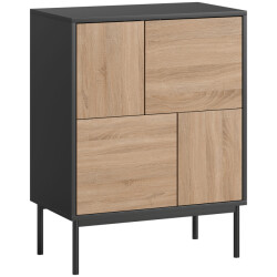 4goodz Dressoir met push-to-open-deuren +bruin