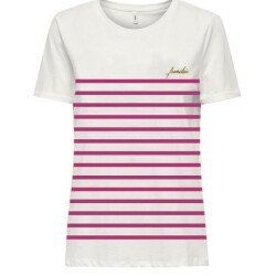 Only Onllacy life s/s stripe emb. top cs