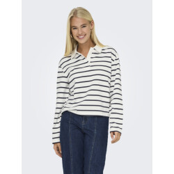 Only Onlsira gestreepte polo met lange mouwen