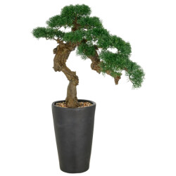 Kopu ® kunstplant bonsai ceder 80x60cm met zwarte pot bonsai boom