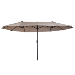 4goodz Duo-parasol 460x270 cm brede xl parasol bruin
