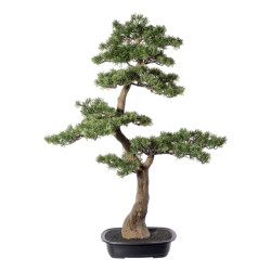 Kopu ® kunstplant bonsai ceder ca. 100x60 cm in zwarte plastic pot