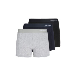 Jack & Jones Heren boxershorts trunks jacgabriel bamboe effen 3-pack grijs/donkerblauw/zwart