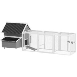 4goodz Groot kippenhok voor 7-10 kippen met ren zitstokken en nestkasten