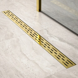 Mirlux Douchegoot 90cm- goud standaard rooster rvs met flens