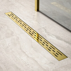 Mirlux Douchegoot 80cm goud standaard rooster rvs met flens