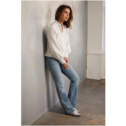 Helena Hart Broek flair denim 7620 vintage blue