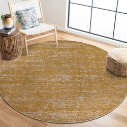 Muratap Relax oslo laagpolig vloerkleed rond modern tapijt geel goud- 240 cm