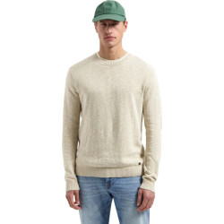 No Excess Pullover crewneck slub with linen desert