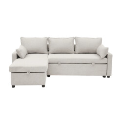 CaliCosy 3-zits slaapbank in stof met chaise longue l219 cm louison