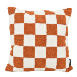 NOVÉE Bouclé checker terra | 45 x 45 cm | kussenhoes | katoen/polyester