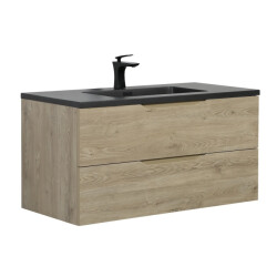 Badplaats Badkamermeubel set cairo 100 x 48 cm kastanje eiken badmeubel met