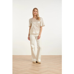 Smashed Lemon Dames top met metallic structuur |