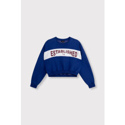 Alix The Label Logo tape sweater kobalt