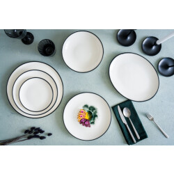 Bonna Diepbord linea black porselein 23 cm set van 2