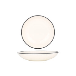 Bonna Diepbord linea black porselein 25 cm (1300cc) set van 6