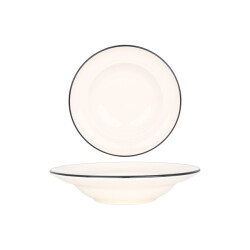 Bonna Pastabord linea black porselein 27 cm (400cc) set van 2