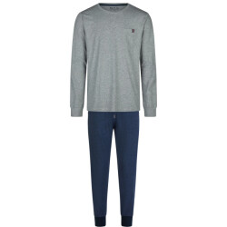 Phil & Co Essential heren pyjama set lang grijs/blauw