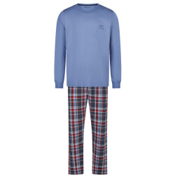 Phil & Co Essential heren pyjama set lang blauw/geruit