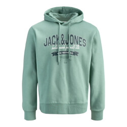 Jack & Jones Heren hoodie jjelogo logo print turquoise