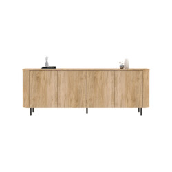CaliCosy Dressoir met 4 deuren afgeronde randen eikendecor l 230 cm lucia