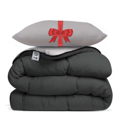 Avenue – dekbed zonder overtrek 240x220 cm antraciet/taupe + hoofdkussen 60x70