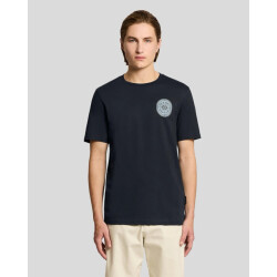 Lyle and Scott Borders label grafic t-shirt navy