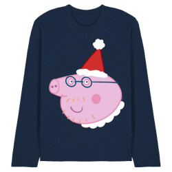 Peppa Pig Unisex volwassen papa varken kerstmuts t-shirt met lange mouwen