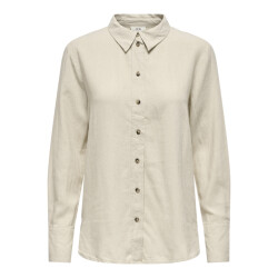 Jacqueline de Yong say l/s linen loose shirt wvn no 15318364 oatmeal