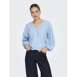 Only onlzion 3/4 v-neck emb top wvn 15364374 soft chambray