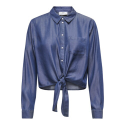 Jacqueline de Yong Jdyjasper ls knot shirt wvn blue denim