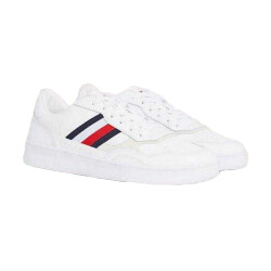 Tommy Hilfiger Heren retro streep leren cupsole schoenen