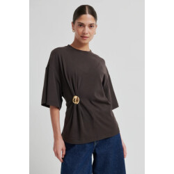 Second Female shirt km enora brooch tee 6150 chocolate tort