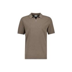 Profuomo polo open collar ppxd10009e h3 mid brown