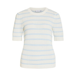 Vila vidalo o-neck s/s stripe knit-noos 14106601 white alyssum/nantucket